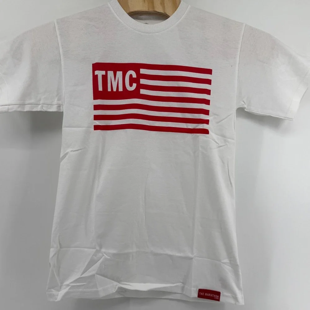 NWT The Marathon Clothing TMC Nipsey‎ Hussle White Red Flag Logo T-Shirt Small
